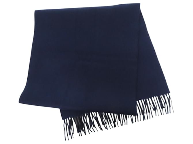 Sciarpa in cashmere blu navy Hermès - vista 5