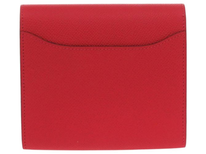 Hermès Constance Compact Epsom Leder Rot Bi-Fold Geldbörse - Ansicht 3