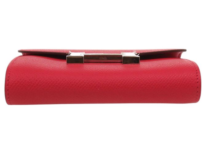 Hermès Constance Compact Epsom Leder Rot Bi-Fold Geldbörse - Ansicht 4