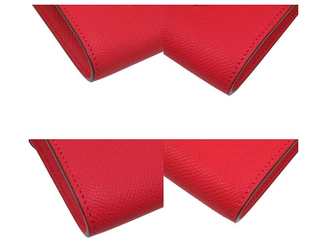 Hermès Constance Compact Epsom Leder Rot Bi-Fold Geldbörse - Ansicht 5