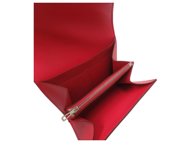 Hermès Constance Compact Epsom Leder Rot Bi-Fold Geldbörse - Ansicht 6