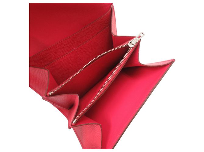 Hermès Constance Compact Epsom Leder Rot Bi-Fold Geldbörse - Ansicht 7