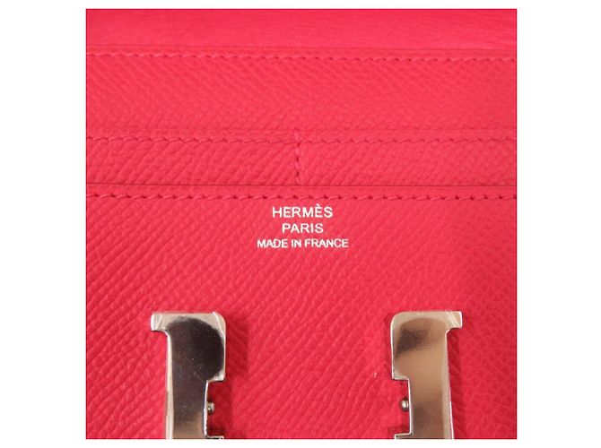 Hermès Constance Compact Epsom Leder Rot Bi-Fold Geldbörse - Ansicht 8