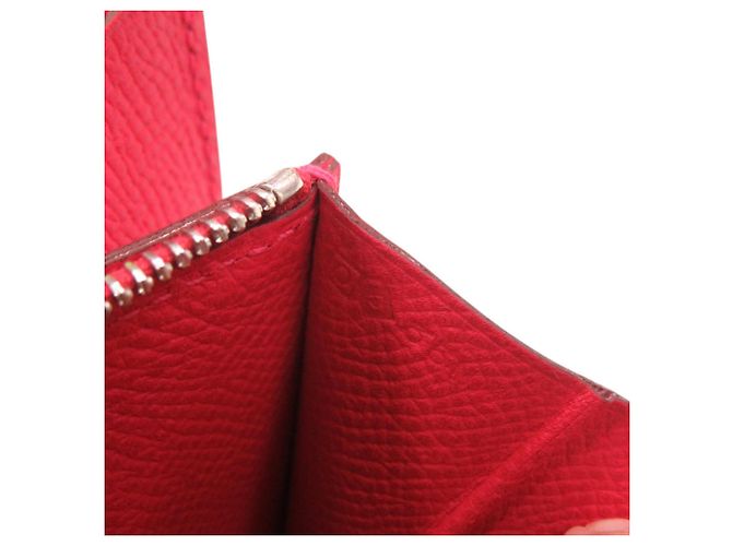 Hermès Constance Compact Epsom Leder Rot Bi-Fold Geldbörse - Ansicht 9