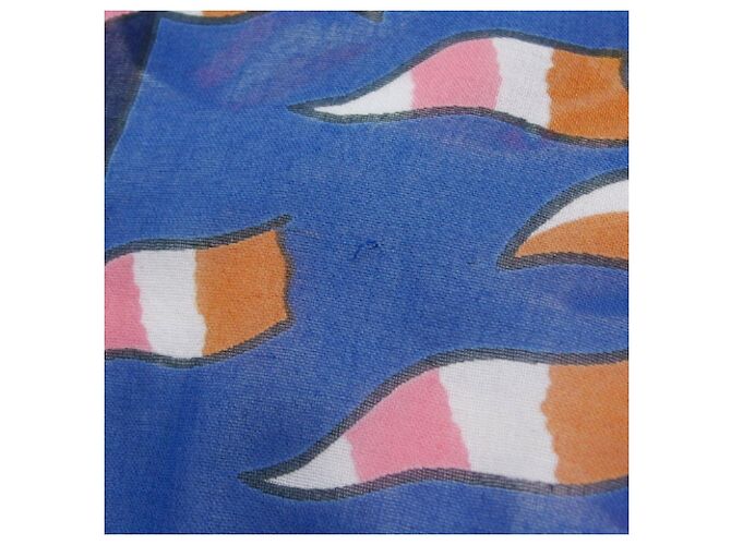 Sciarpa Pareo Muffler Grande Gloria Soli di Hermès Blu Multicolore Arancione - vista 10