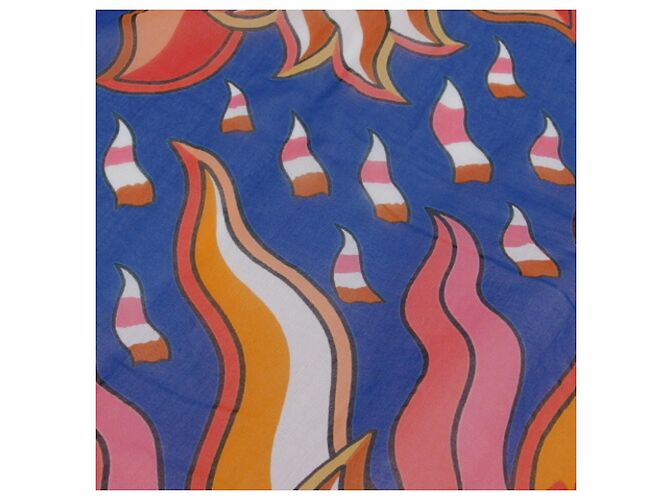 Sciarpa Pareo Muffler Grande Gloria Soli di Hermès Blu Multicolore Arancione - vista 11
