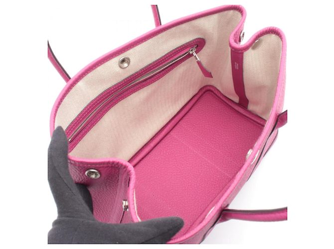 Borsa Tote Hermès Garden Party TPM Rosa Porpora - vista 3