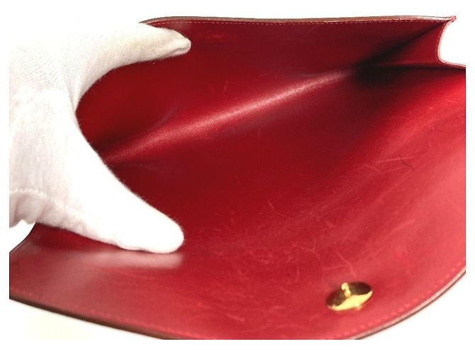 Hermès Hermes H Logo Vintage Pochette Rio Clutch Bag Red - Ansicht 11