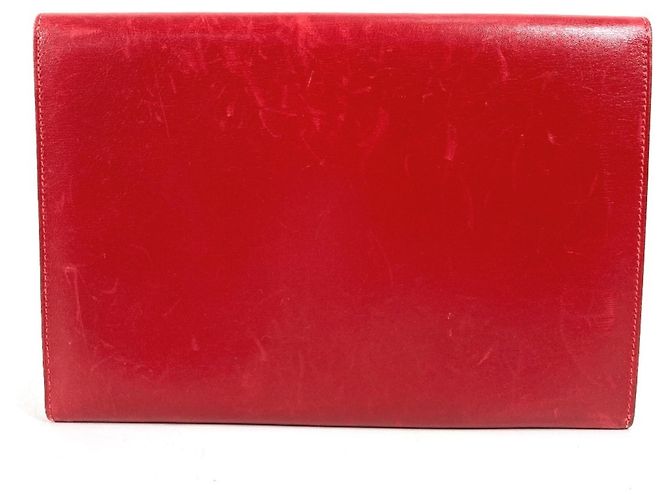 Hermès Hermes H Logo Vintage Pochette Rio Clutch Bag Red - Ansicht 2