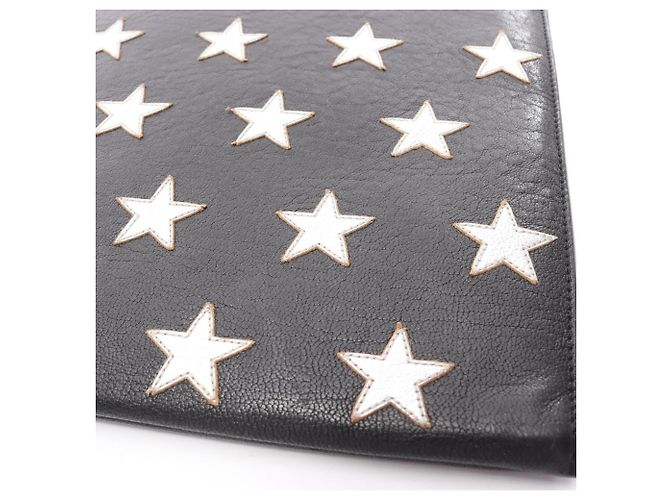 Clutch in pelle nera e argento Yves Saint Laurent Nero - vista 10