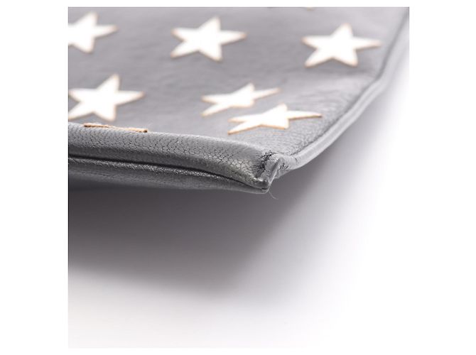 Clutch in pelle nera e argento Yves Saint Laurent Nero - vista 11