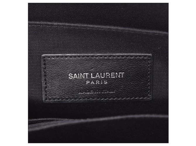 Clutch in pelle nera e argento Yves Saint Laurent Nero - vista 4
