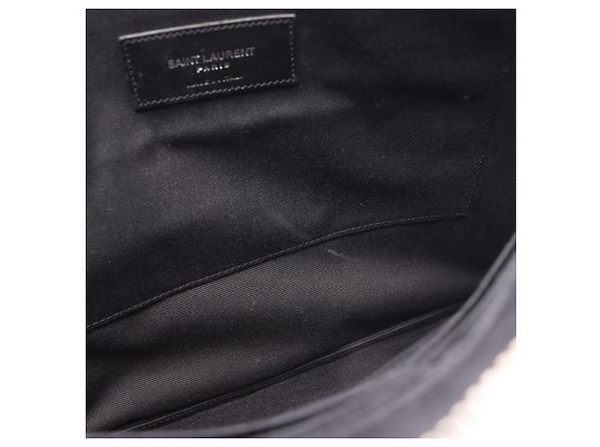 Clutch in pelle nera e argento Yves Saint Laurent Nero - vista 5