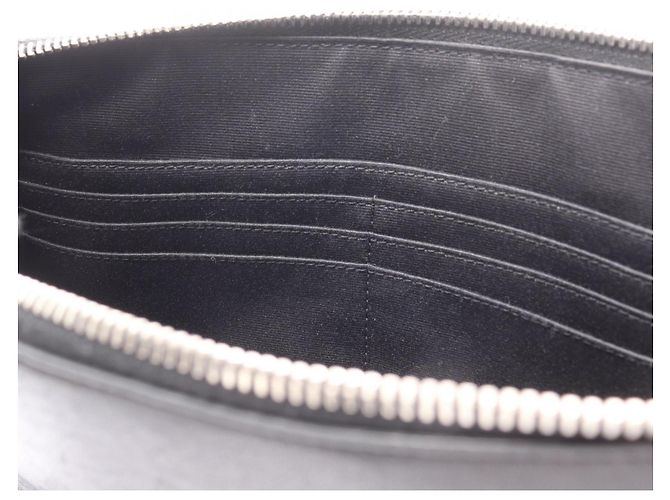 Clutch in pelle nera e argento Yves Saint Laurent Nero - vista 6
