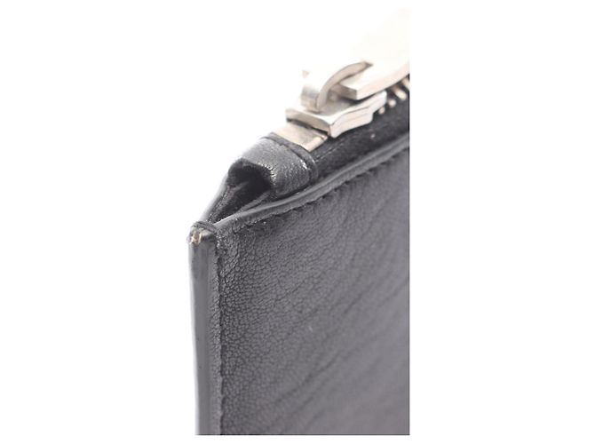 Clutch in pelle nera e argento Yves Saint Laurent Nero - vista 7