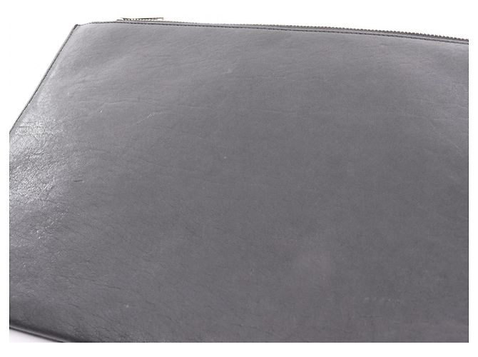 Clutch in pelle nera e argento Yves Saint Laurent Nero - vista 8