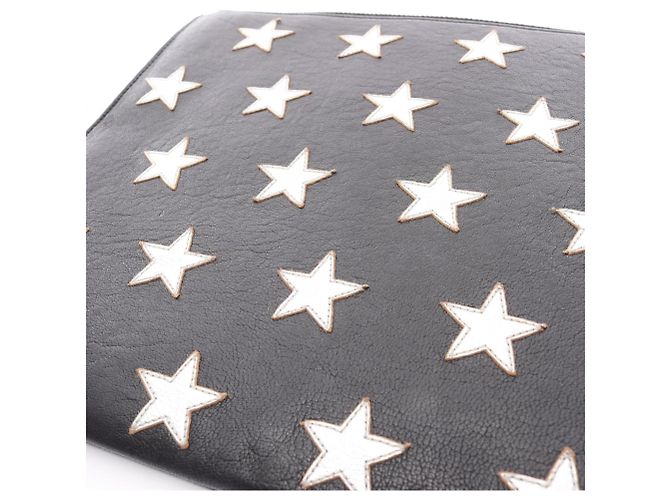 Clutch in pelle nera e argento Yves Saint Laurent Nero - vista 9