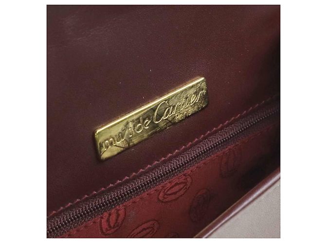 Borsa a spalla Cartier Must Line in pelle bordeaux Bordò - vista 17