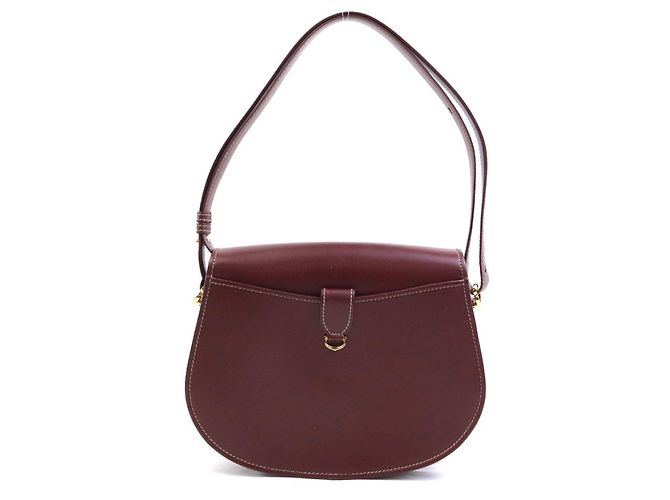 Borsa a spalla Cartier Must Line in pelle bordeaux Bordò - vista 3