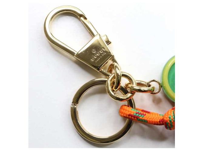 Portachiavi Gucci con supporto e charm D'oro Verde Arancione - vista 5