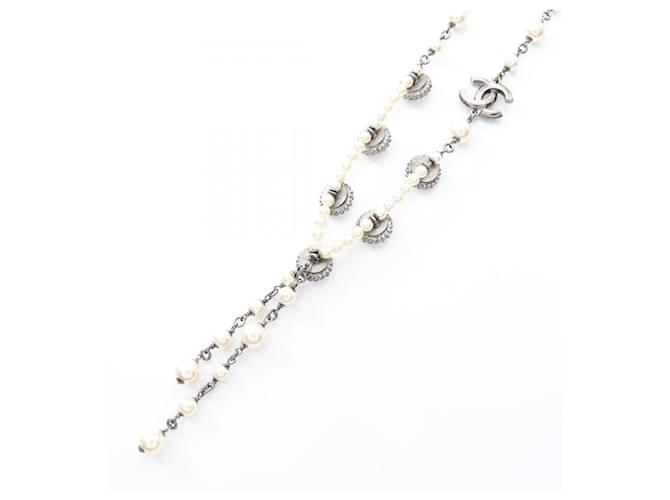 Collana Coco Mark di Chanel Argento Bianco - vista 2