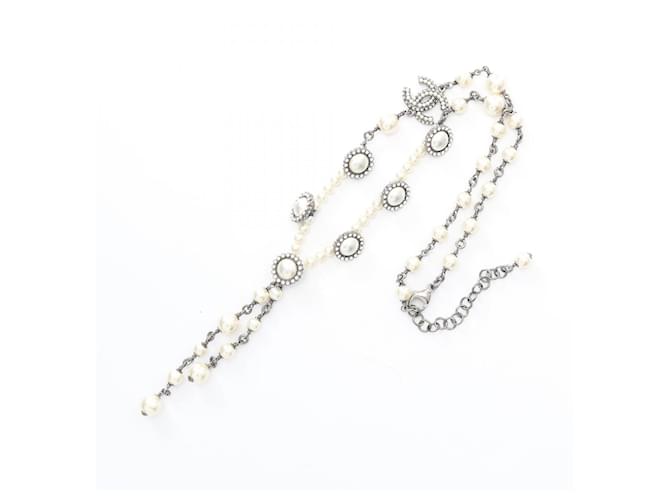Collana Coco Mark di Chanel Argento Bianco - vista 3