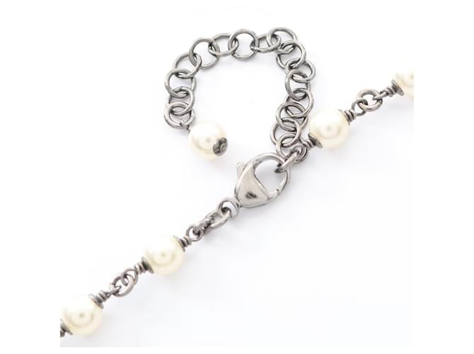 Collana Coco Mark di Chanel Argento Bianco - vista 4