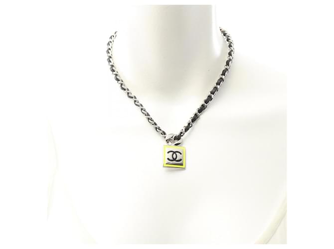 Collana Coco Mark di Chanel Nero Argento Giallo - vista 6