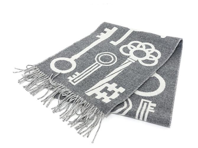 Sciarpa in cashmere grigia Hermès Marrone - vista 3