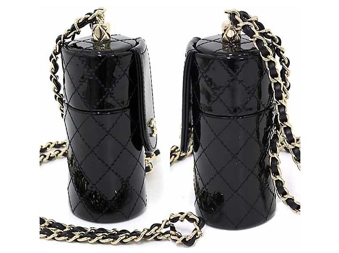 Estuche para labios con cadena matelassé de Chanel Negro - vista 4