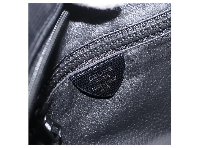 Céline Celine Circle Logo Leather Nero - vista 6