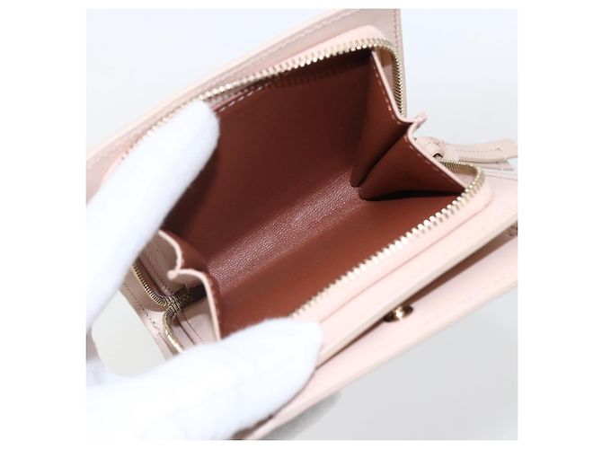 Chloé Portafoglio Compatto in Pelle Chloe Sense Rosa Oro Auth 149925V D'oro - vista 11