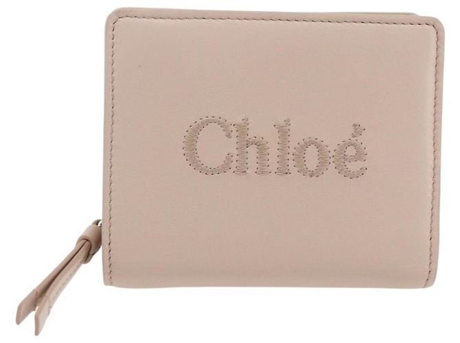 Chloé Portafoglio Compatto in Pelle Chloe Sense Rosa Oro Auth 149925V D'oro - vista 13