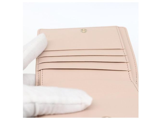 Chloé Portafoglio Compatto in Pelle Chloe Sense Rosa Oro Auth 149925V D'oro - vista 18