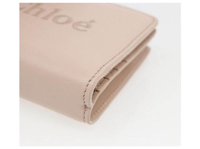 Chloé Portafoglio Compatto in Pelle Chloe Sense Rosa Oro Auth 149925V D'oro - vista 7
