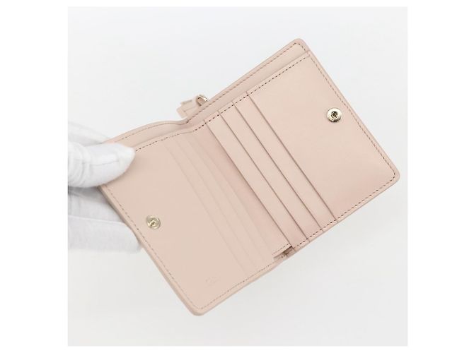 Chloé Portafoglio Compatto in Pelle Chloe Sense Rosa Oro Auth 149925V D'oro - vista 9