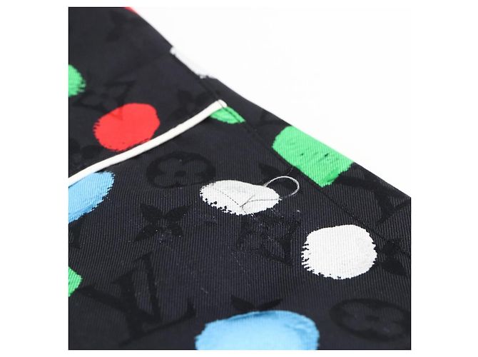 LOUIS VUITTON Seidenpyjama Monogram Eclipse LV x YK Schwarz LV Auth 168263M - Ansicht 10