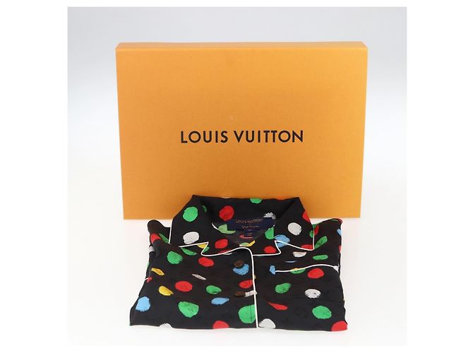 LOUIS VUITTON Seidenpyjama Monogram Eclipse LV x YK Schwarz LV Auth 168263M - Ansicht 12