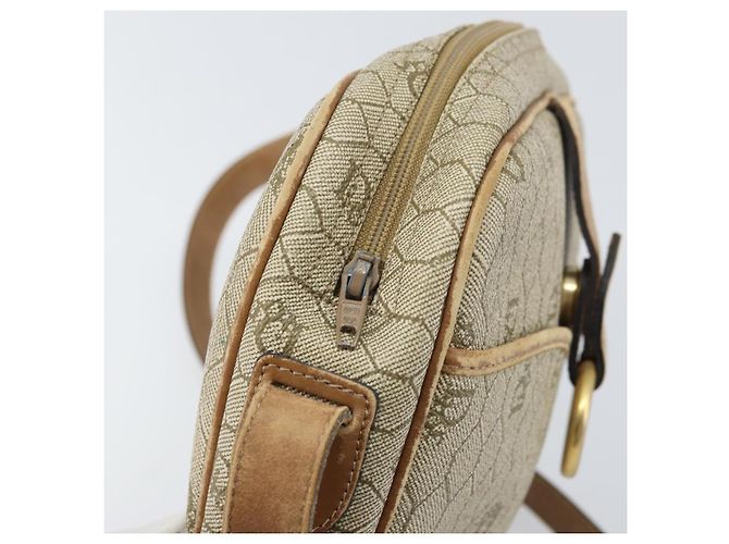 Borsa a Spalla in Tela Honeycomb PVC Beige Oro Auth 170997 Christian Dior D'oro - vista 11