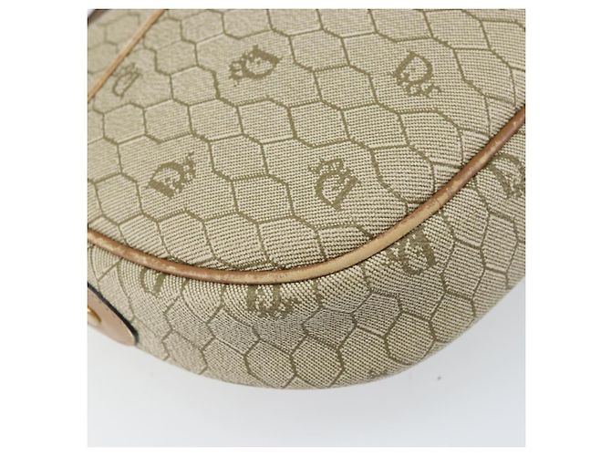 Borsa a Spalla in Tela Honeycomb PVC Beige Oro Auth 170997 Christian Dior D'oro - vista 14