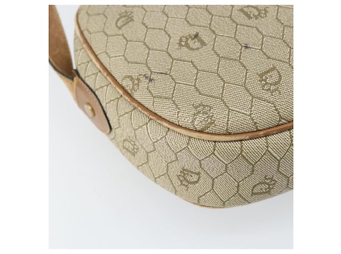 Borsa a Spalla in Tela Honeycomb PVC Beige Oro Auth 170997 Christian Dior D'oro - vista 16