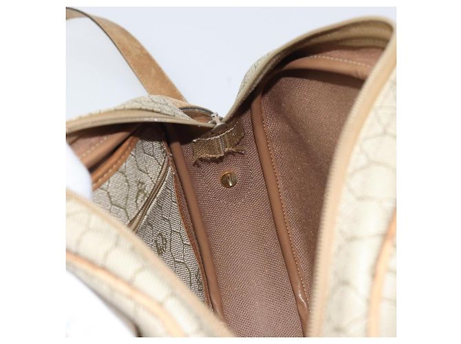Borsa a Spalla in Tela Honeycomb PVC Beige Oro Auth 170997 Christian Dior D'oro - vista 19