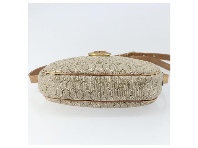 Borsa a Spalla in Tela Honeycomb PVC Beige Oro Auth 170997 Christian Dior D'oro - vista 5