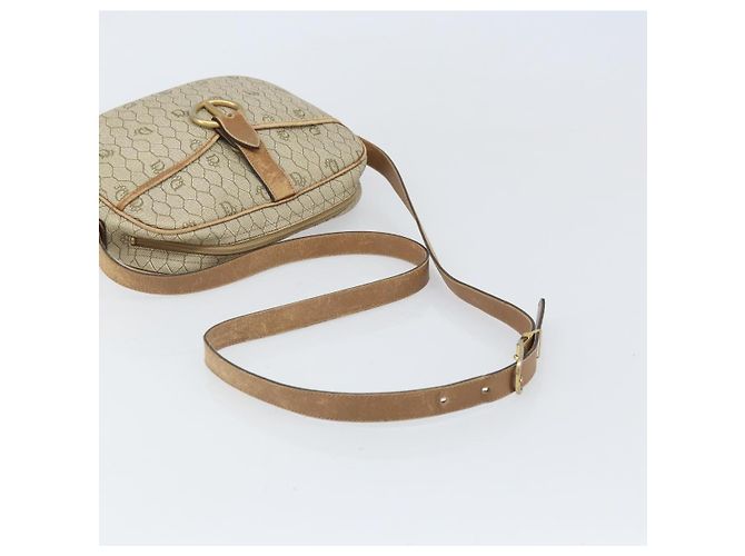 Borsa a Spalla in Tela Honeycomb PVC Beige Oro Auth 170997 Christian Dior D'oro - vista 7