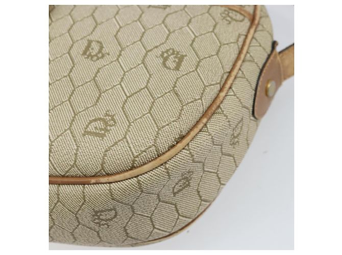 Borsa a Spalla in Tela Honeycomb PVC Beige Oro Auth 170997 Christian Dior D'oro - vista 9