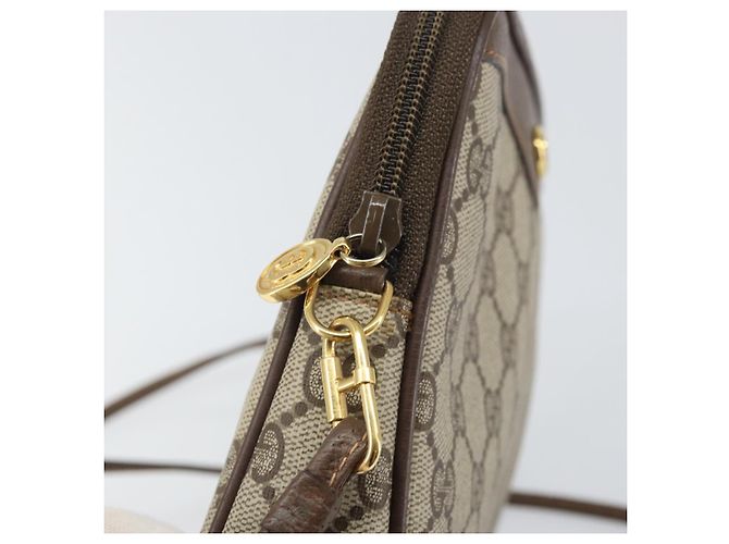 Gucci Borsa a Spalla GG Supreme PVC Beige Oro 97 02 068 Auth 170761 D'oro - vista 10