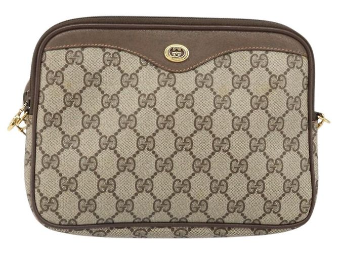 Gucci Borsa a Spalla GG Supreme PVC Beige Oro 97 02 068 Auth 170761 D'oro - vista 13