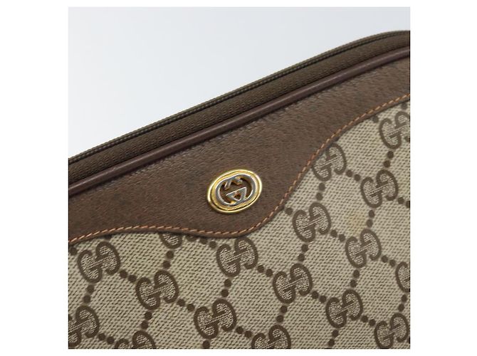Gucci Borsa a Spalla GG Supreme PVC Beige Oro 97 02 068 Auth 170761 D'oro - vista 17