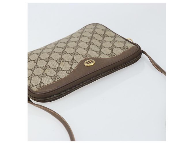 Gucci Borsa a Spalla GG Supreme PVC Beige Oro 97 02 068 Auth 170761 D'oro - vista 6