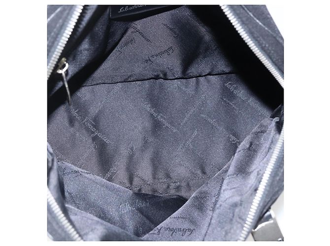 Borsa a mano Salvatore Ferragamo in nylon nero argento Auth BA10606 - vista 11